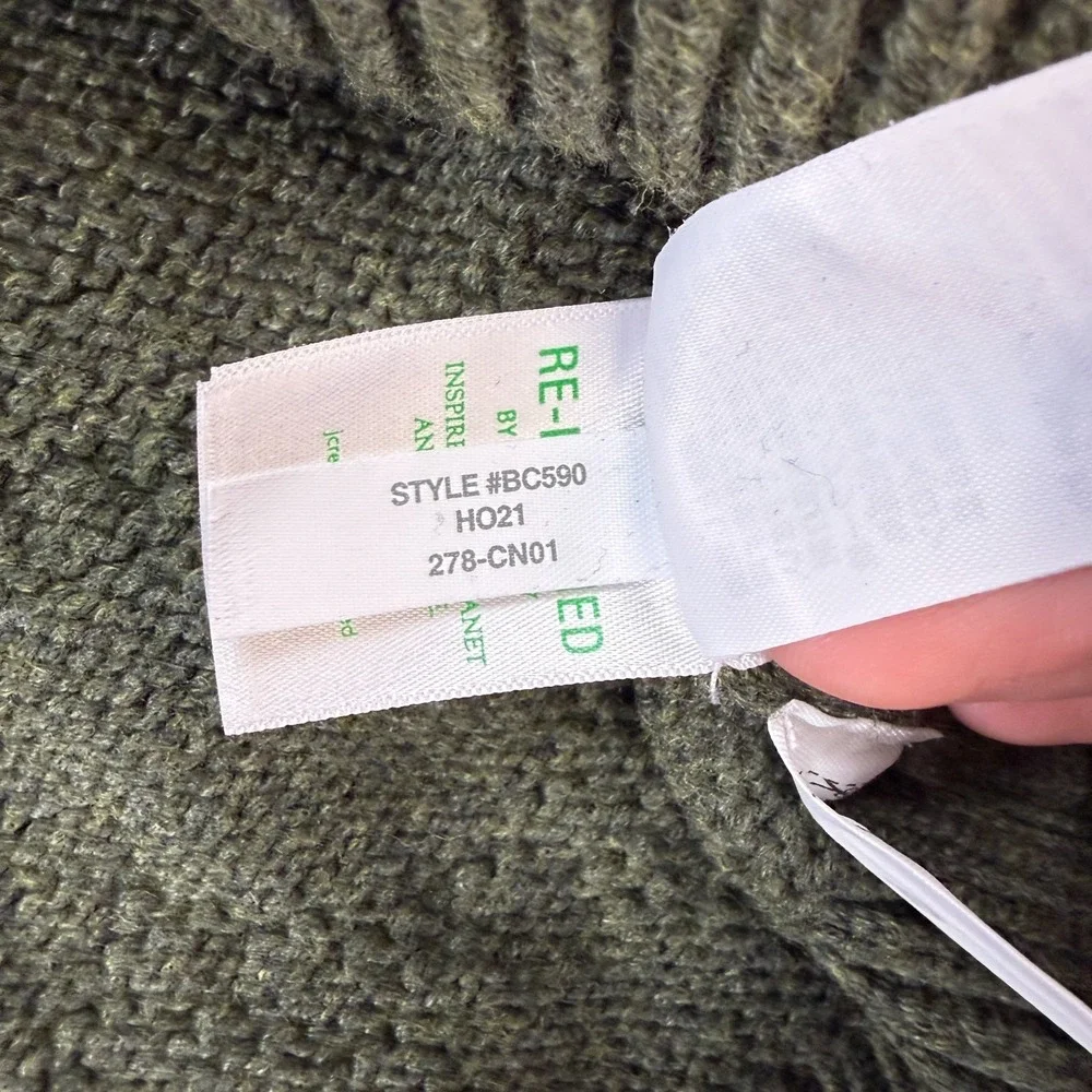 J Crew Sweater Mens XL Green Guernsey Stitch Textured Knit Fisherman Crewneck - Picture 6 of 9